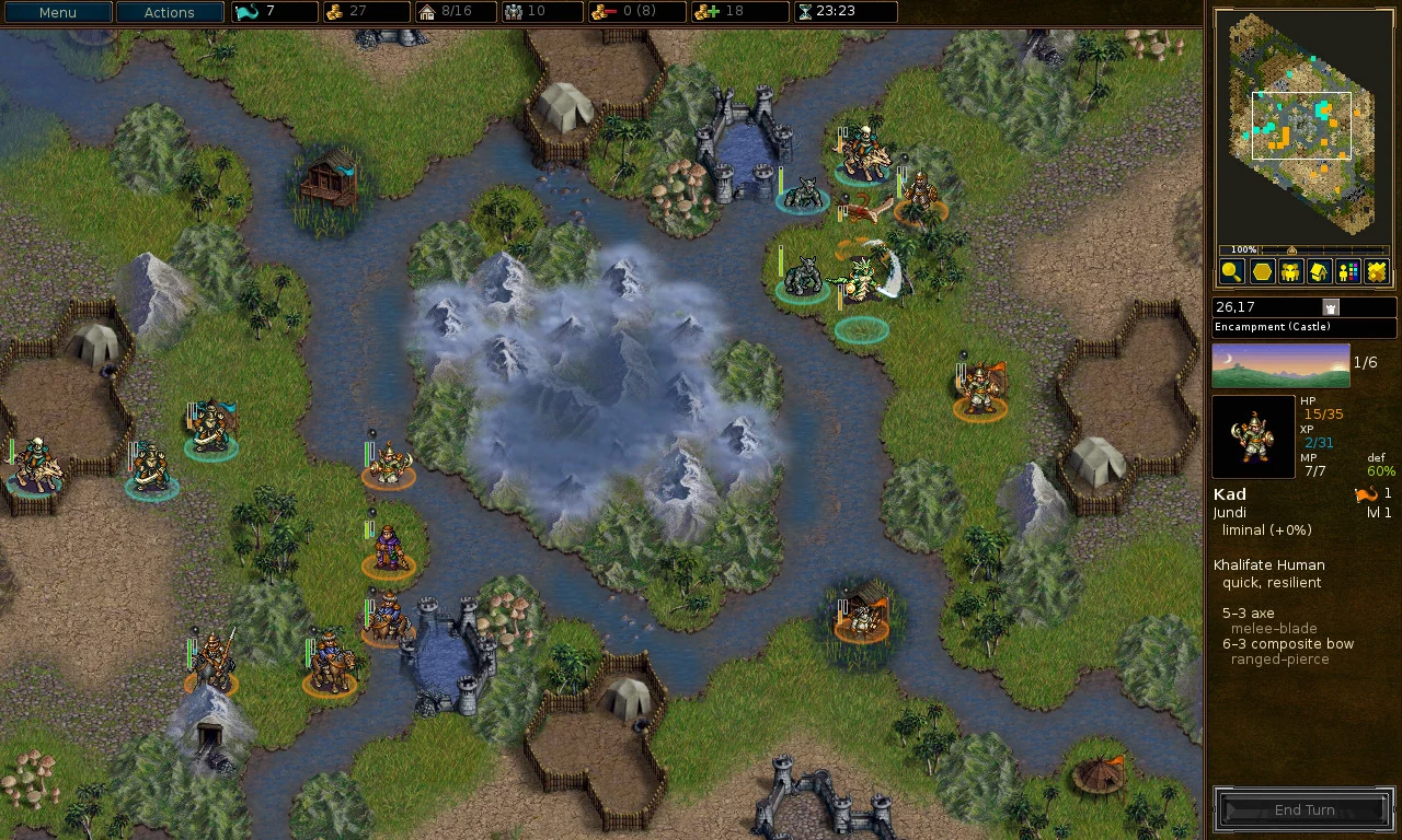 Battle for Wesnoth tactical battle screenshot
