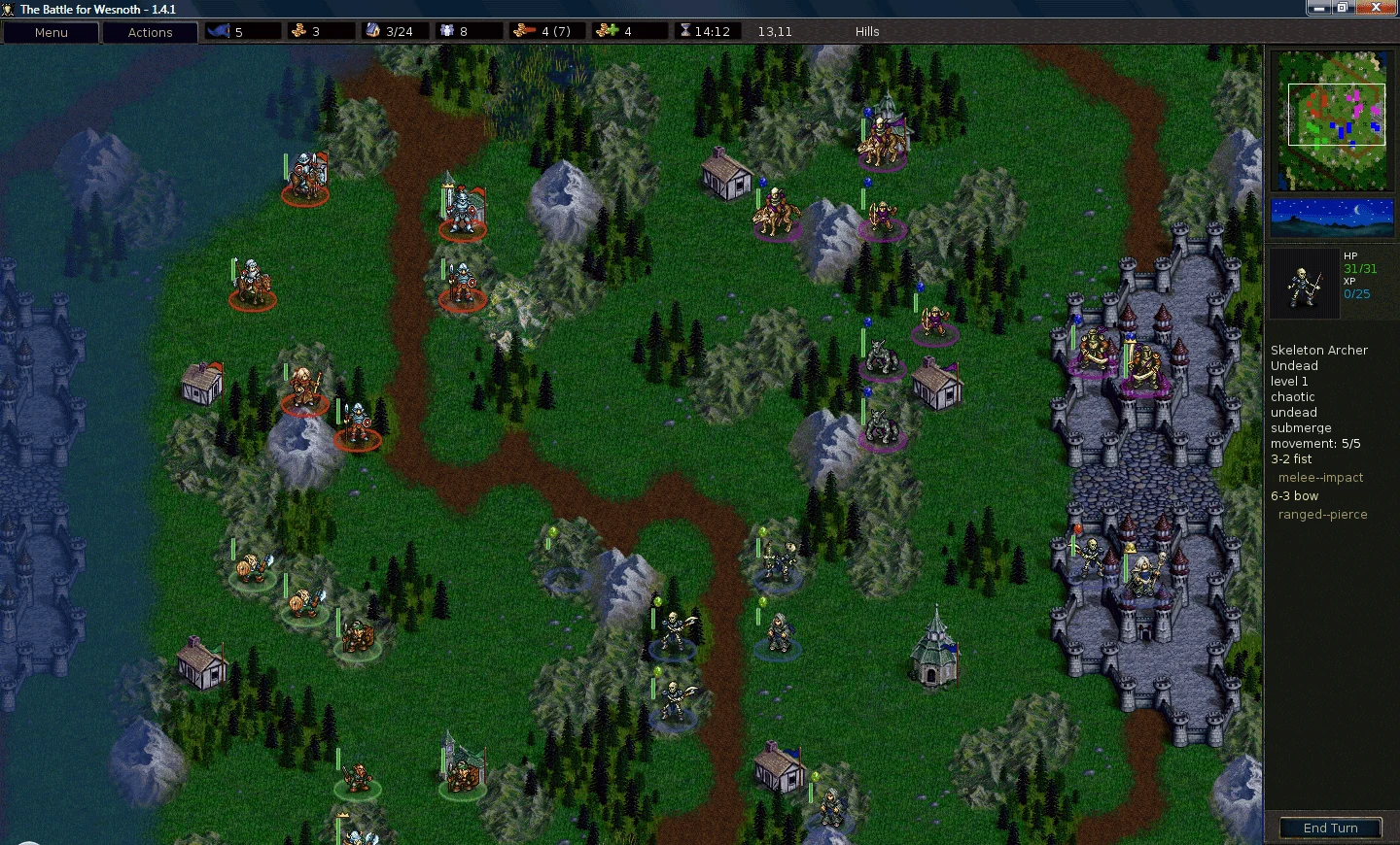 Battle for Wesnoth tactical fantasy gameplay, a free-game example