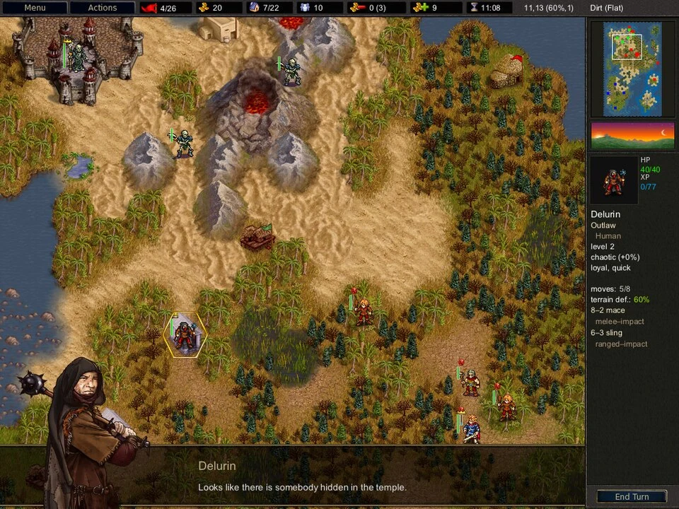 Battle for Wesnoth campaign map, an example of tactical role-playing design.