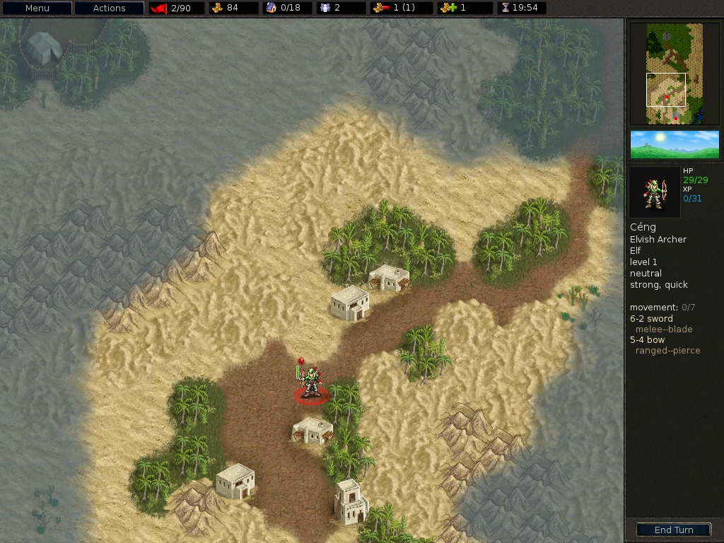 Battle for Wesnoth strategy gameplay map, a screenshot from an open-source game